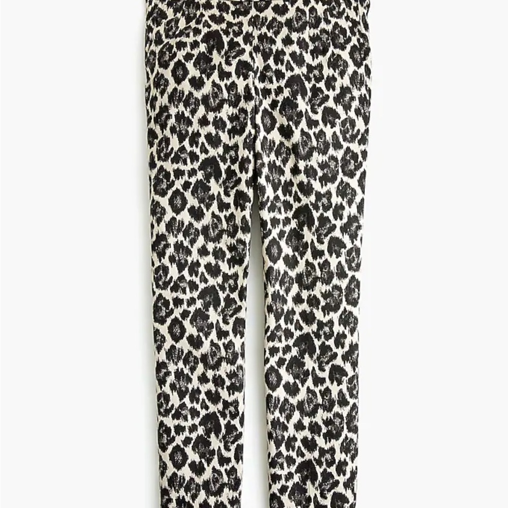 J. Crew Animal Print Trousers - Black and Tan